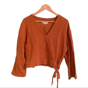 Madewell Texture and Thread Wrap Top Long Sleeve